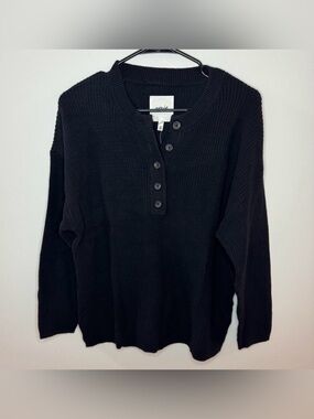 BNWT Aerie Black Quarter Button Up Sweater